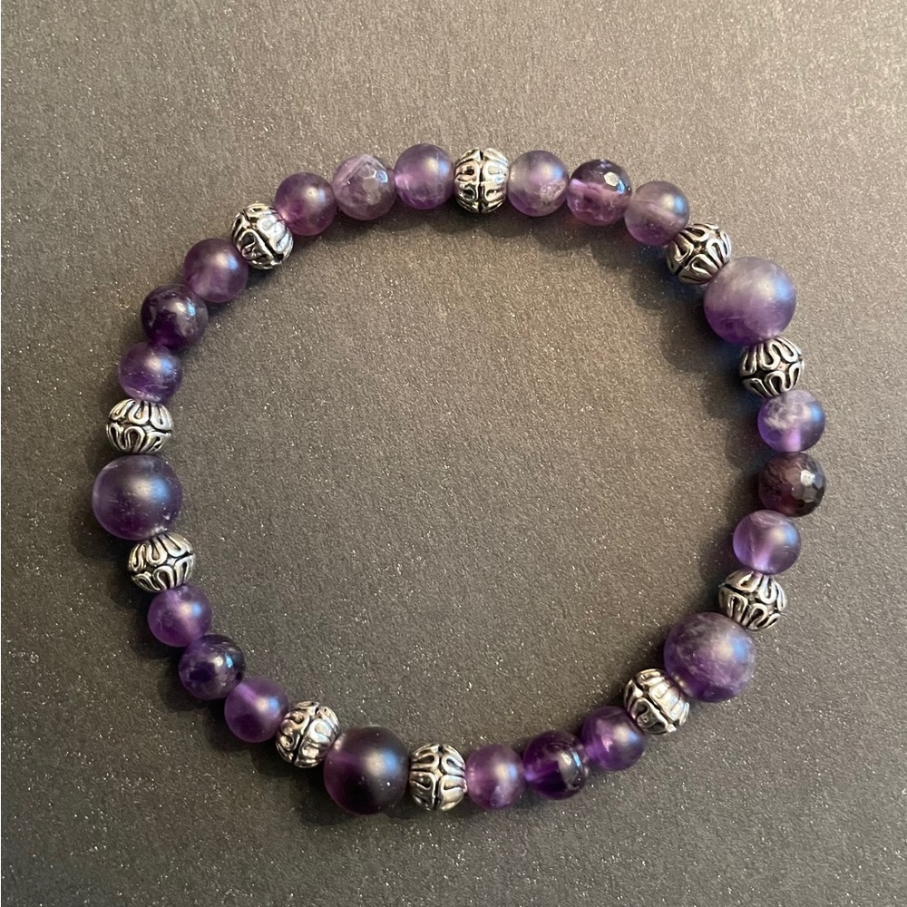 Handmade Amethyst Bead Bracelet